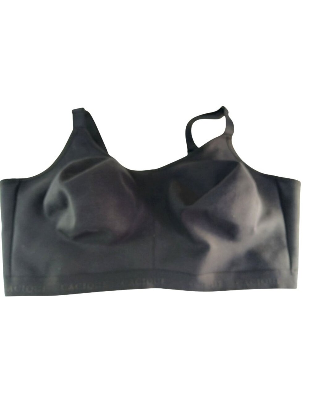 Cacique Black Full Coverage Bra 46H Scoop Neck Unlined No Wire Bra
